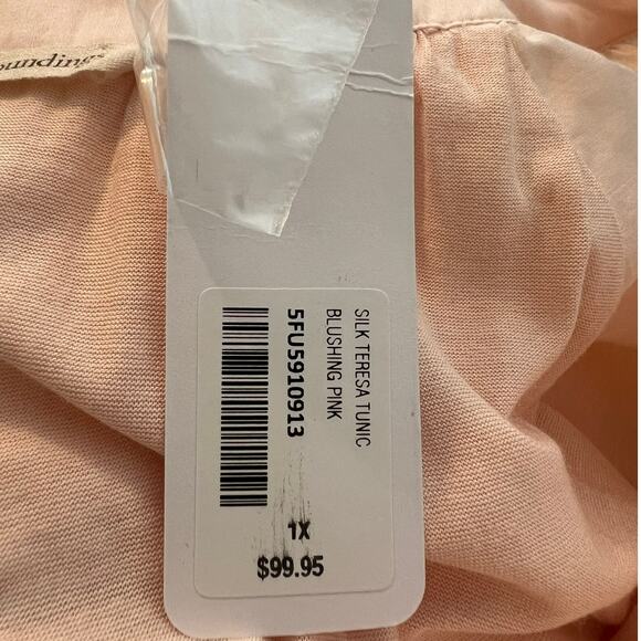NEW Soft Surroundings Tunic in Pink w/Sheer Overlay Linings Lace Hem Size 1X - Picture 8 of 8